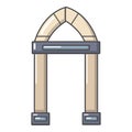 Archway decorative icon, cartoon style