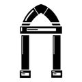 Archway decorative icon, simple black style