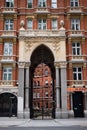 Archway entrance into mansion apartment block