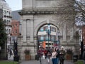 Archway at entrance to St. Stephen`s Green Park, memorial to soldiers of the Irish Fusiliers