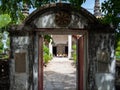 Archway entrance to the temple. Khok Kham temple, Thailand