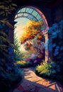 The Archway Garden: A Limited Palette of Bright Colors