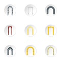 Archway icons set, flat style