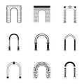 Archway icons set, simple style