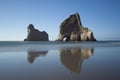 Archway Islands near Wharariki Beach, New Zealand Royalty Free Stock Photo