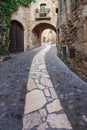 Archway in the old town of Pals Royalty Free Stock Photo