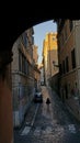 Archway over Via Giulia, Rome, Italy