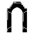 Archway palace icon, simple black style