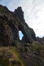 Archway Rock Formation on Black Sand Beach