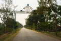 Archway signage of Rajiv Gandhi National Park on a road in Nagarhole, Karnataka, India