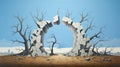 Surreal Habitat Destruction: Realistic Painting By Magritte