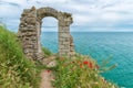 Archway of a stronghold on the bulgarian coast at Cape Kaliakra Royalty Free Stock Photo