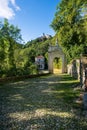 Archway and Tenth chapel on the pilgrimage to the Sanctuary of Santa Maria del Monte on the Sacro Monte di Varese_ Italy,