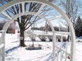 Archway to snowy wonderland Royalty Free Stock Photo