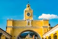 Arco de Santa Catalina and Volcan de Agua in Antigua Guatemala, Central America Royalty Free Stock Photo