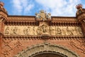 Arco de Triunfo in Barcelona, June 2018 Royalty Free Stock Photo