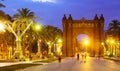 Arco de Triunfo in evening. Catalonia