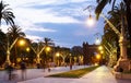 Arco de Triunfo in summer twilight. Spain Royalty Free Stock Photo
