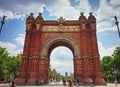 Arco del Triunfo, triumphal arch in the city of Barcelona, Catalonia, Spain. Arc de Triomf built in 1888 by architect Josep