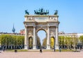 The Arco della Pace Arch of Peace triumphal arch in Milan, Italy