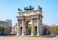 The Arco della Pace Arch of Peace triumphal arch in Milan, Italy