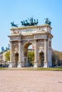 The Arco della Pace Arch of Peace triumphal arch in Milan, Italy