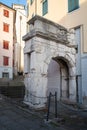 Arco di Riccardo, an ancient roman arch, Trieste Italy Royalty Free Stock Photo