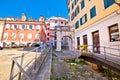 Arco di Riccardo colorful square in Trieste street view