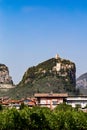 Arco Medieval castle ruin on top of the rock (Lake of Garda) Royalty Free Stock Photo