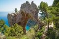 Arco Naturale, natural arch on coast of Capri island, Italy Royalty Free Stock Photo