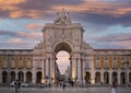 Arco Triunfal in the da Rua Augusta Praca do Comercio in Lisbon, the capital of Portugal.