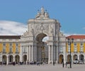 Arco Triunfal da Rua Augusta on PraÃÂ§a do ComÃÂ©rcio, or commerce square, isbon Royalty Free Stock Photo