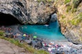 Arcomagno beach in calabria italy with natural arch