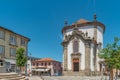 ARCOS DE VALDEVEZ, PORTUGAL - CIRCA MAY 2019: view of the Lapa Church in the historic center of the village of Arcos de Valdevez