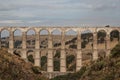 Arcos del Sitio aqueduct for water supply in Tepotzotlan Royalty Free Stock Photo