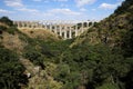 Arcos del Sitio Arcos Site historic aqueduct in Tepotzotlan, Mexico