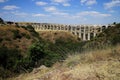 Arcos del Sitio Arcos Site historic aqueduct in Tepotzotlan, Mexico Royalty Free Stock Photo