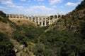 Arcos del Sitio Arcos Site historic aqueduct in Tepotzotlan, Mexico Royalty Free Stock Photo