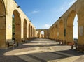 Arcs of Barrakka garden at Valletta Royalty Free Stock Photo
