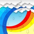 Arcs Weather Background Means Clouds Rain And Rainbow