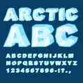 Arctic ABC. Icy Font Letters. Blue Cold Alphabet