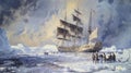 Arctic Adventure: Historic Expedition to the North Pole Painting