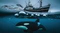 Arctic Ballet: Orca's Pursuit Beneath the Icy Depths