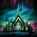 Arctic Cathedral: Majestic Northern Lights Illuminate the Horizon