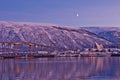 Arctic city of Tromso with bridge Royalty Free Stock Photo