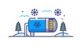 Arctic Cold Storage: Freezer Unit in a Snowy Environment, vector design Generative AI Royalty Free Stock Photo