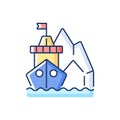 Arctic exploration RGB color icon