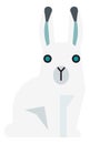 Arctic hare icon. White rabbit sitting. Polar animal Royalty Free Stock Photo