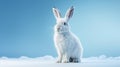 Arctic Hare sitting in the snow