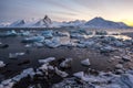 Arctic ice in fjord